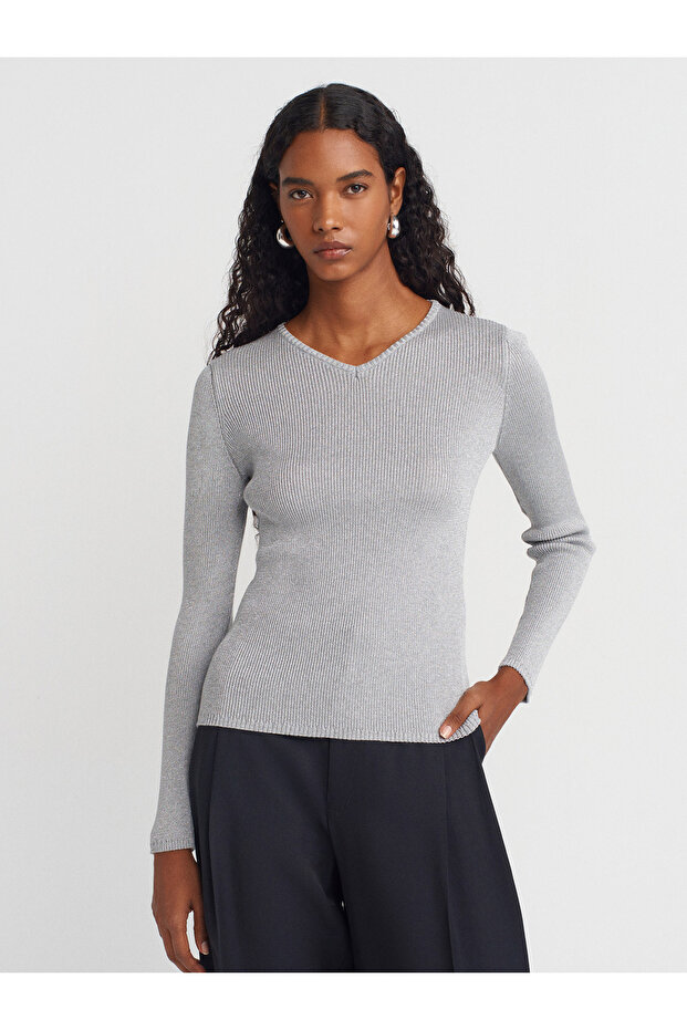 V Yaka Simli Triko Kazak - 1