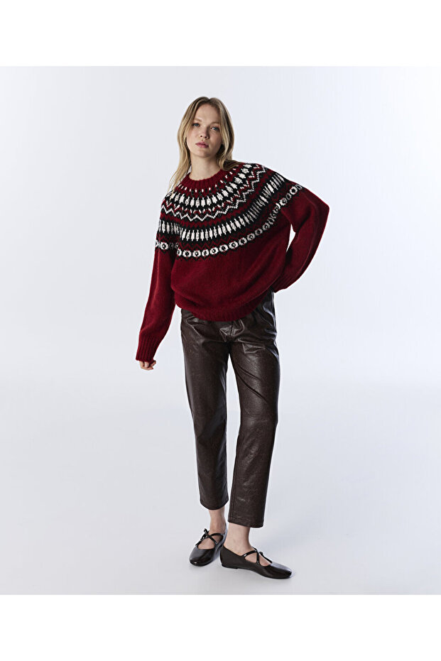 İŞLEMELİ JAKARLI KAZAK - 8