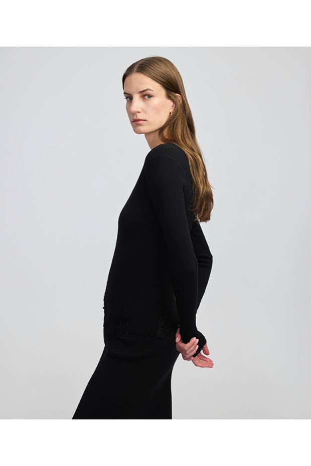 Dantel aplikeli triko - 4