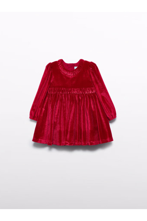 Abel Lula Baby Girl Velvet Dress - Red