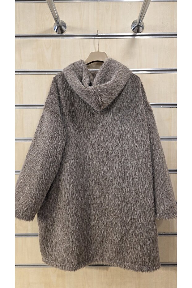 Kapüşonlu Keçe Ceket - 5