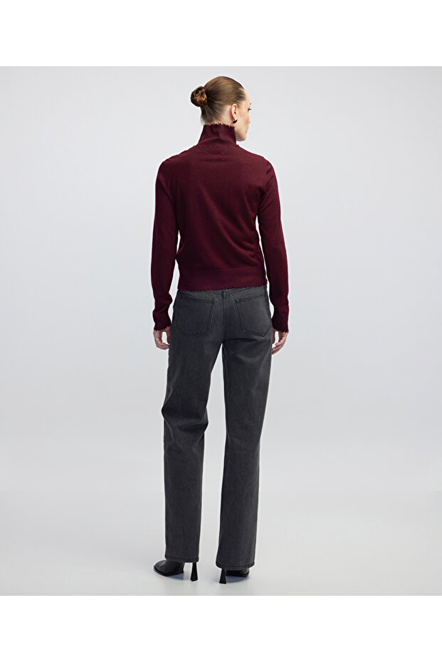 Hotfix baskılı raw edge hırka - 4