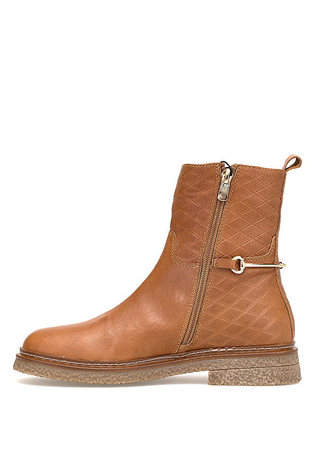 D25KB-8585 Kadın Hakiki Deri Klasik Bot Taba - 3