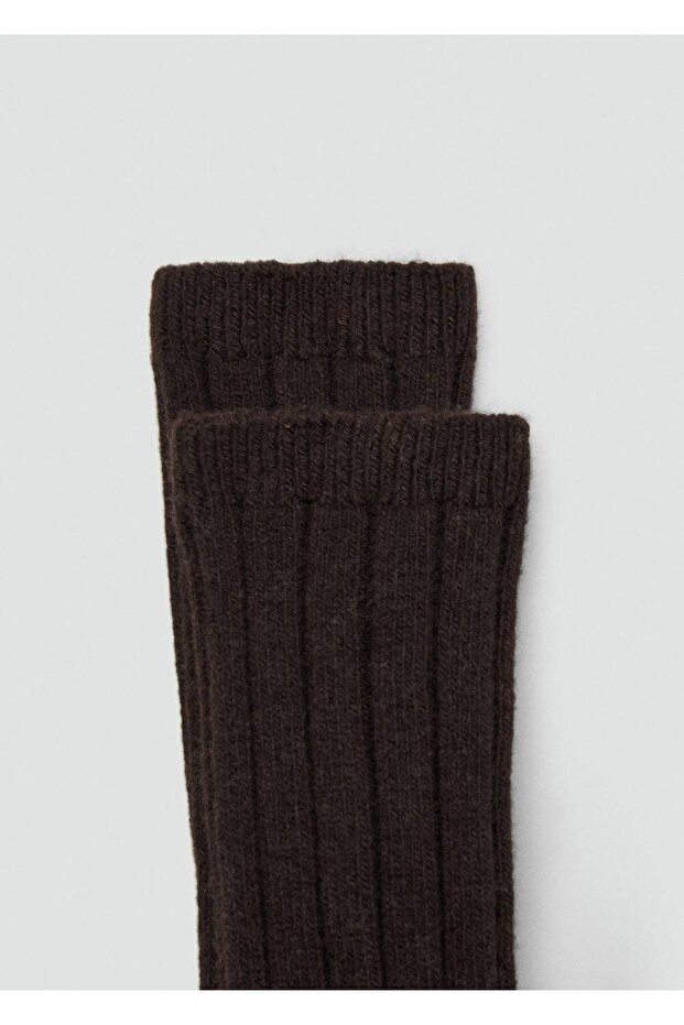 Yün karışımlı fitilli çoraplar - 1