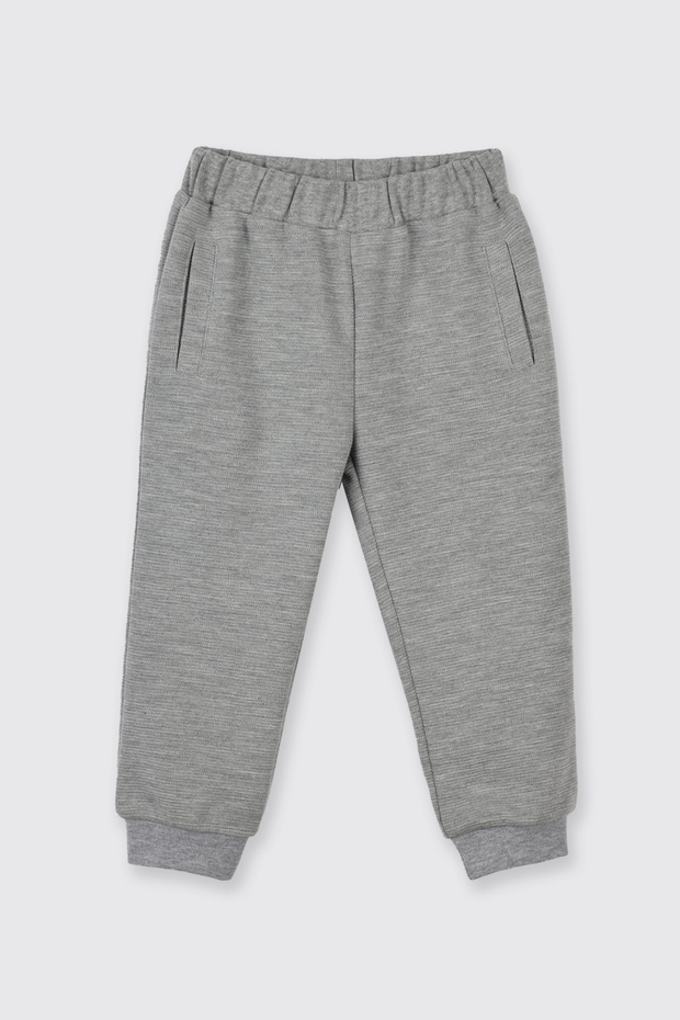 Baby Girl Elastic Waist Gray-Melange Sweatpants
