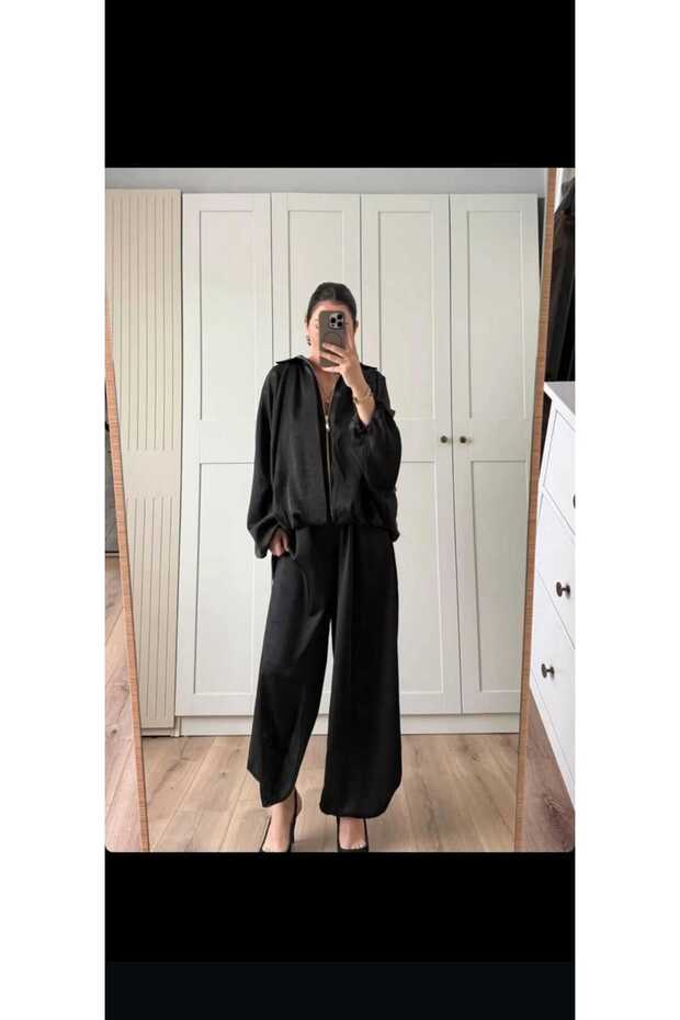 saten bomber ceket - 1