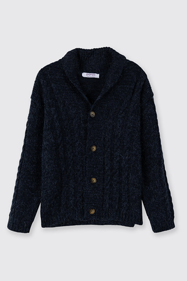 Baby Boy Navy Blue Knitwear Cardigan