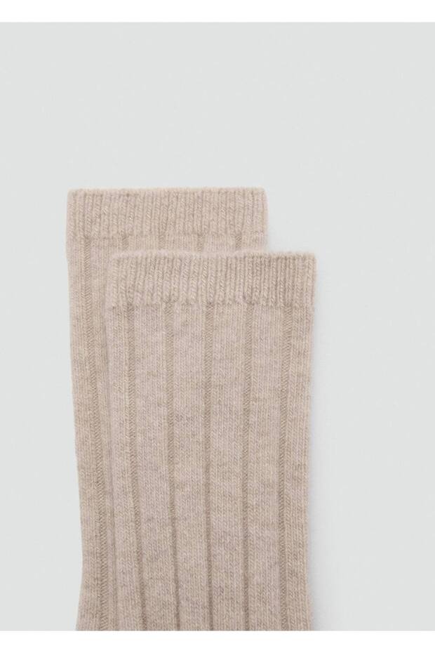Yün karışımlı fitilli çoraplar - 1
