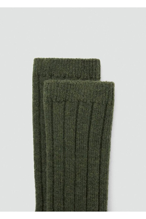 Yün karışımlı fitilli çoraplar - 1