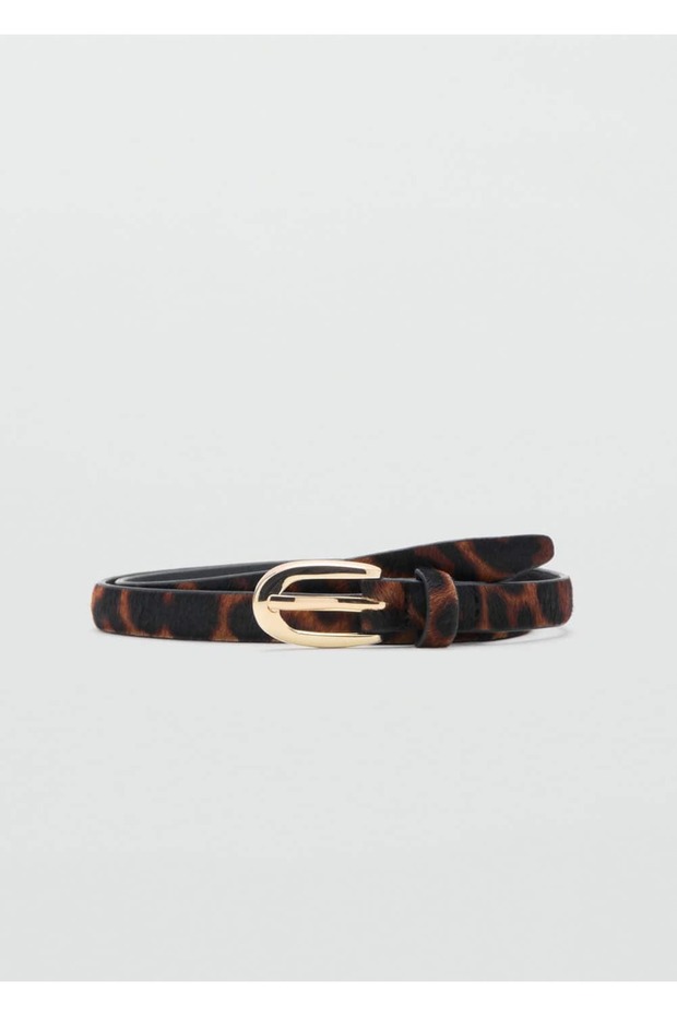 Leopar desenli deri kemer - 2