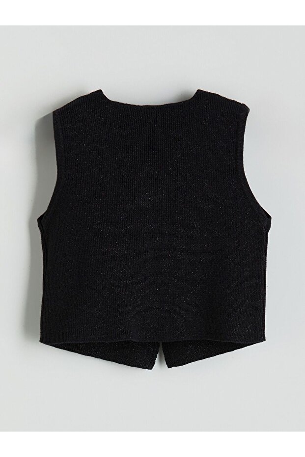 LCW Kids Simli Triko Kız Çocuk Yelek ve Pantolon - 4