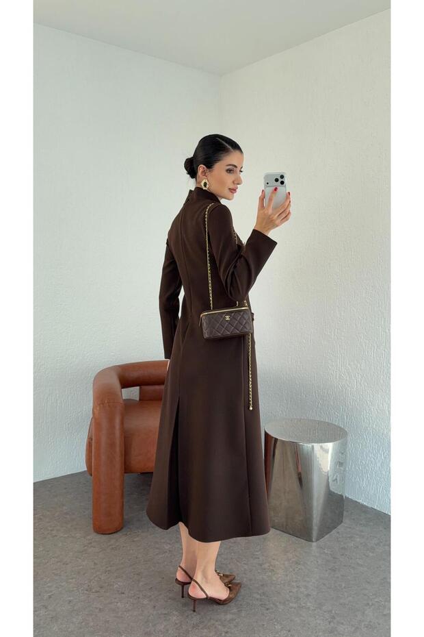 Rochie maro cu eșarfă - 2