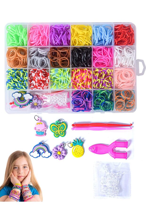 Bracelet Making Set, Bracelet Making Kit, Rainbow Rubber Bands Kit, Bracelet Making Kit for Girls