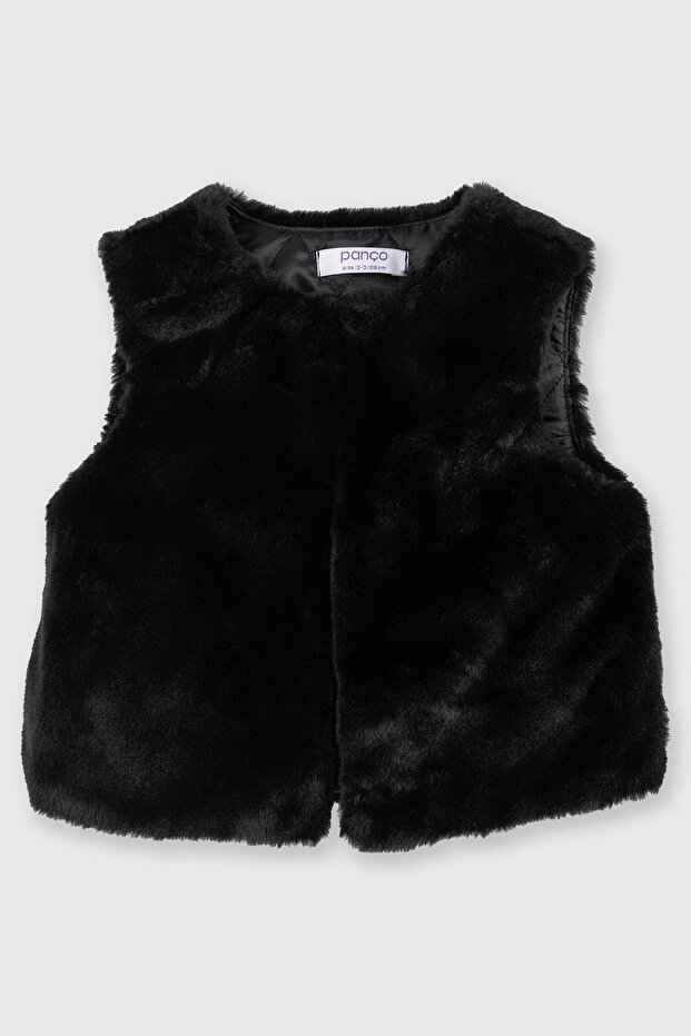 Baby Girl Plush Black Vest