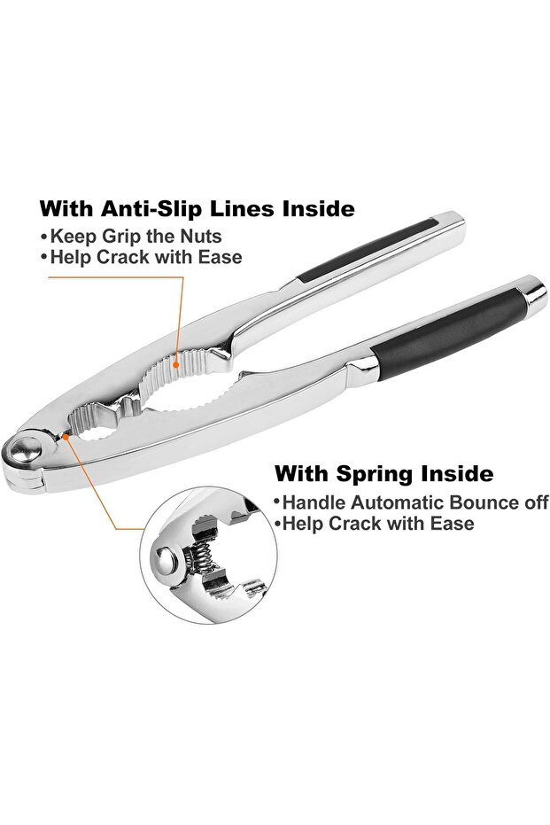 Nutcracker Heavy-Shell Pecan Bundle – Spring-Loaded Seafood Cracker with Non-Slip Handle - 7