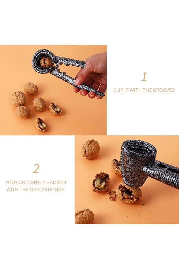 Non-slip handle Pecan Nut Cracker and 2 Picks Walnut Tool Opener - 5