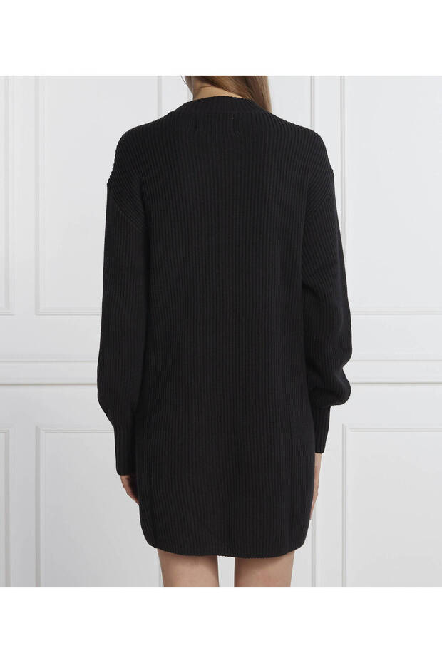 Elbise Marka Logolu Yuvarlak Yaka Uzun Kollu Elbise J20J222294 - 5