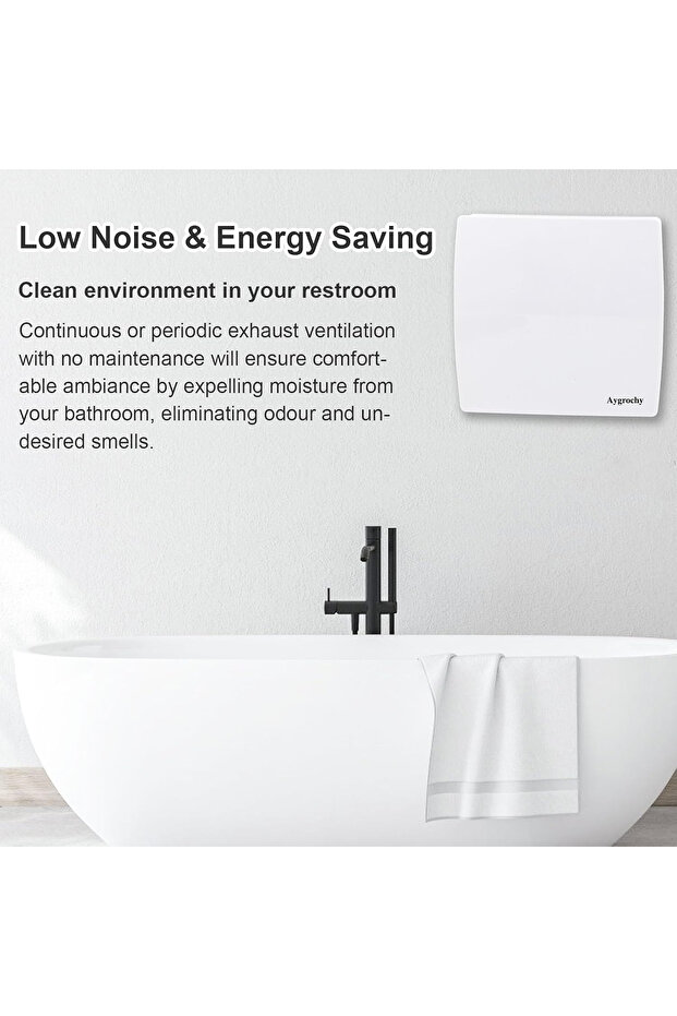 100 mm bathroom fan with humidity sensor and timer, silent operation, low energy consumption - 4