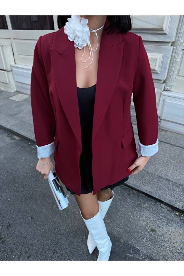 Kol katlı blazer iç çizgili - 3