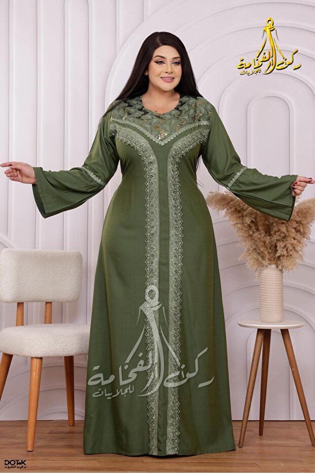 Linen abaya made of light and comfortable linen material with an elegant and modern design, ideal for everyday use - 1
