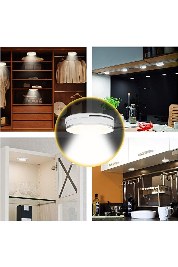 LED Puck Lights, Battery Operated with Remote, Timer & Dimmer, Under-Cabinet, 7 Colors - 7