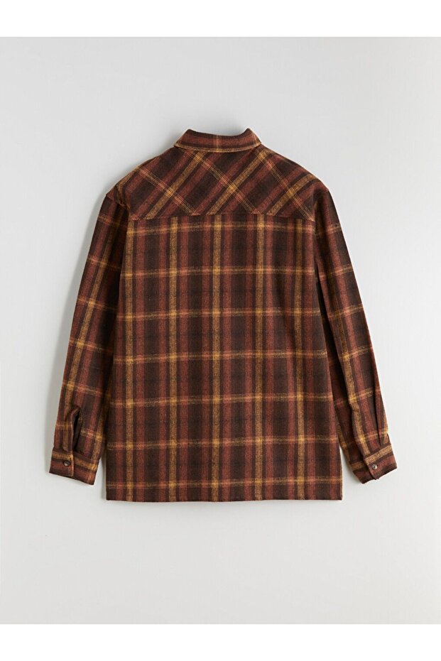 XSIDE Rahat Kalıp Uzun Kollu Ekose Erkek Oduncu Gömlek - 6