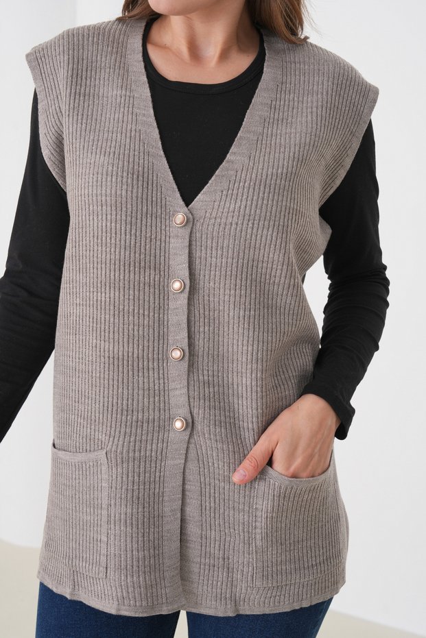 Mother Women's Knitwear Ribbed Wool Vest
