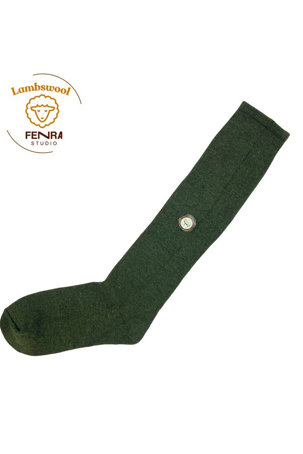 Women's Winter Thermal Wool Warm Lambswool Knee-High Khaki Socks