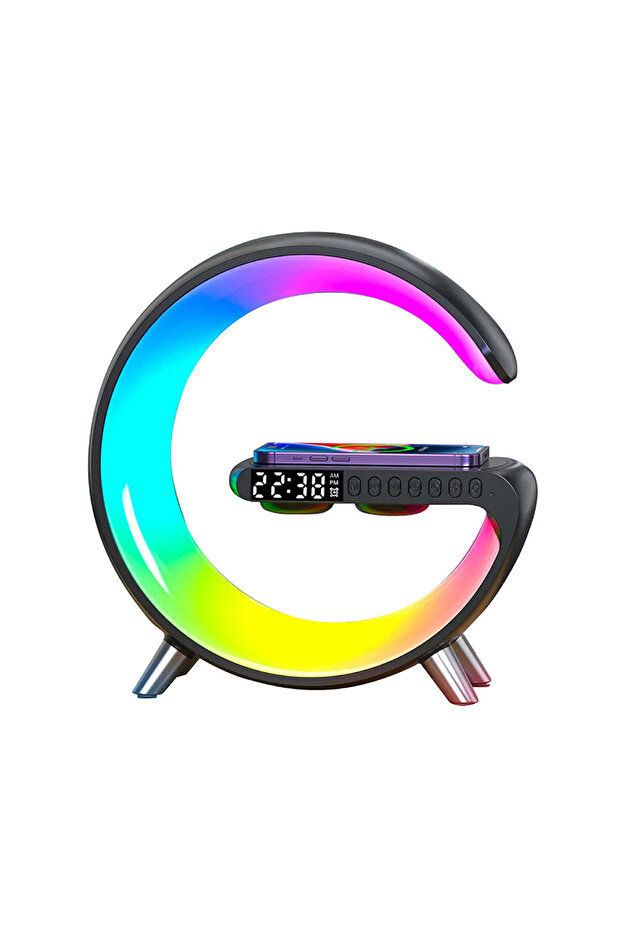 Multifunctional Smart Lamp App Control | Color Changing Bedside Lamp with BT Speaker (Black) - 1