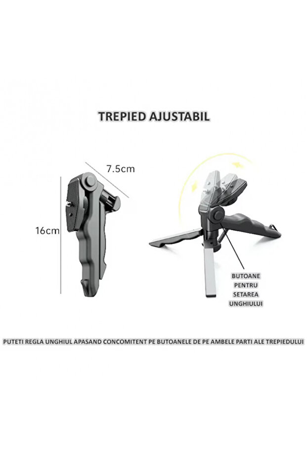 Portable LED flashlight with tripod, Powerbank function, USB charging, 4 lighting modes - 6