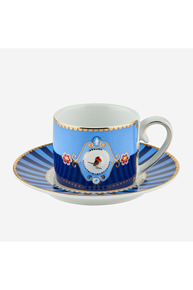Love Birds Blue Porcelain Coffee Cup 90 ml