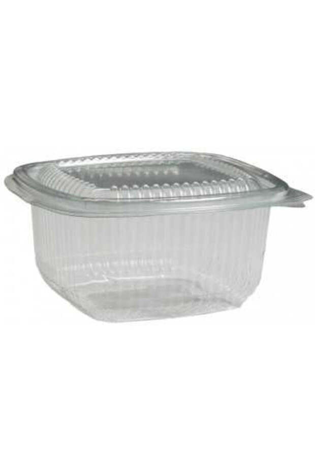 Transparent PET container with attached lid 500 cc, 100 pcs/set - 1