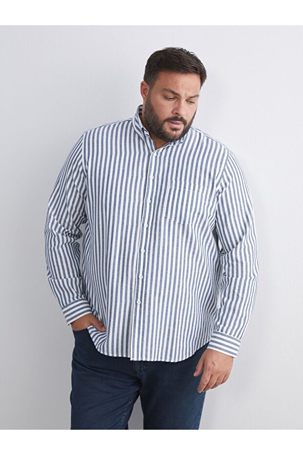 Regular Fit Long Sleeve Striped Men's Shirt