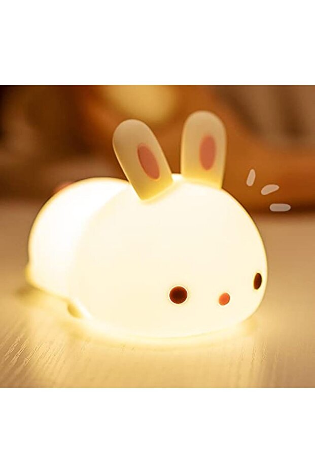 Dimanito Cute Bunny Silicone Kids Night Light - Portable LED Nightlamp