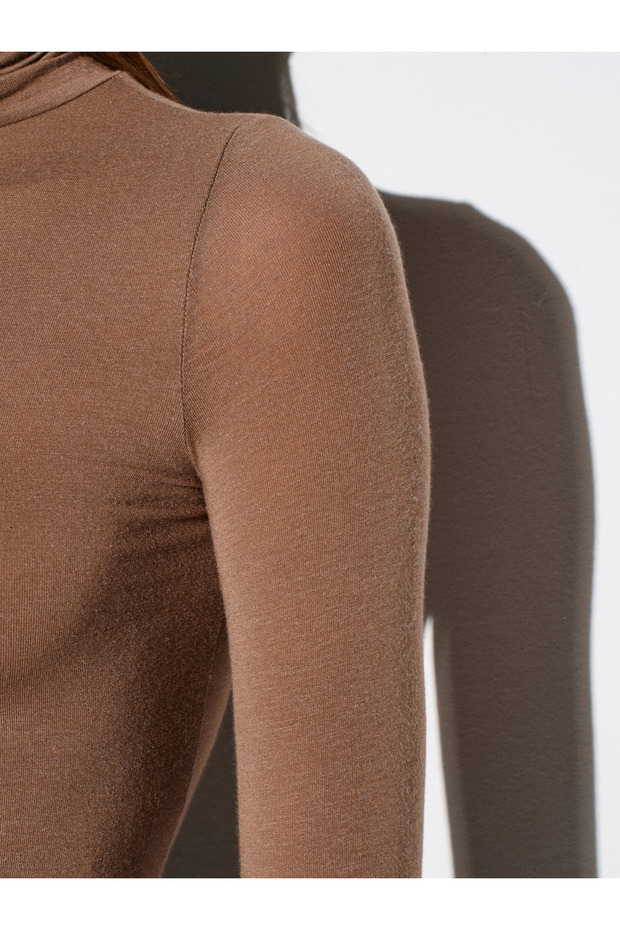 32277 Rolák kašmírová blúzka-mink - 4