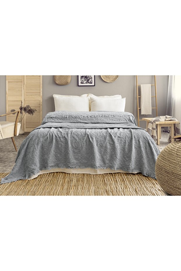4-Layer Muslin 100% Cotton Bedspread 230X260 cm – Soft, Breathable, Stylish Design King Size