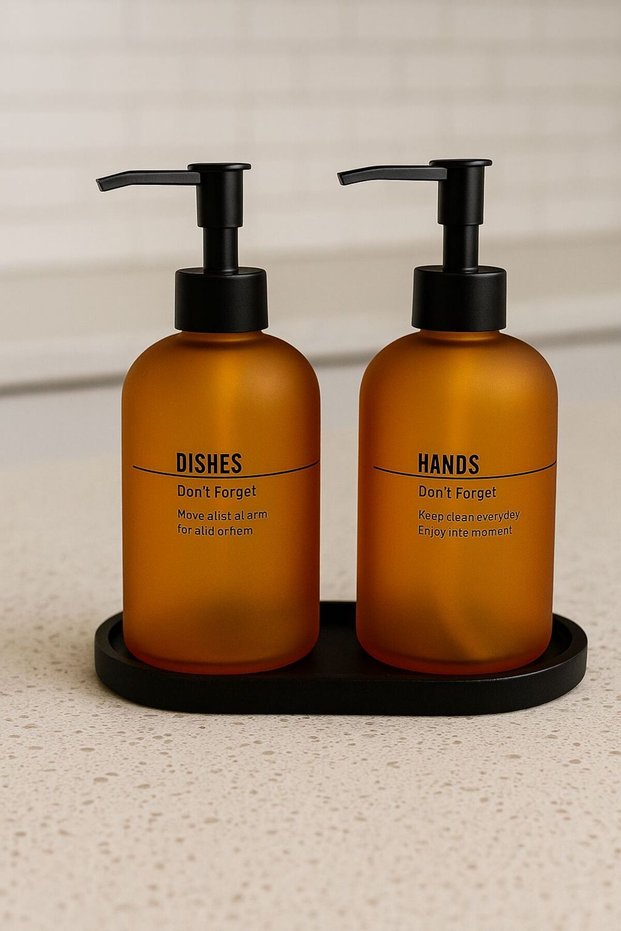 Liquid Soap Dispenser Set of 2 with Stand Pinterest Model 2X500Ml