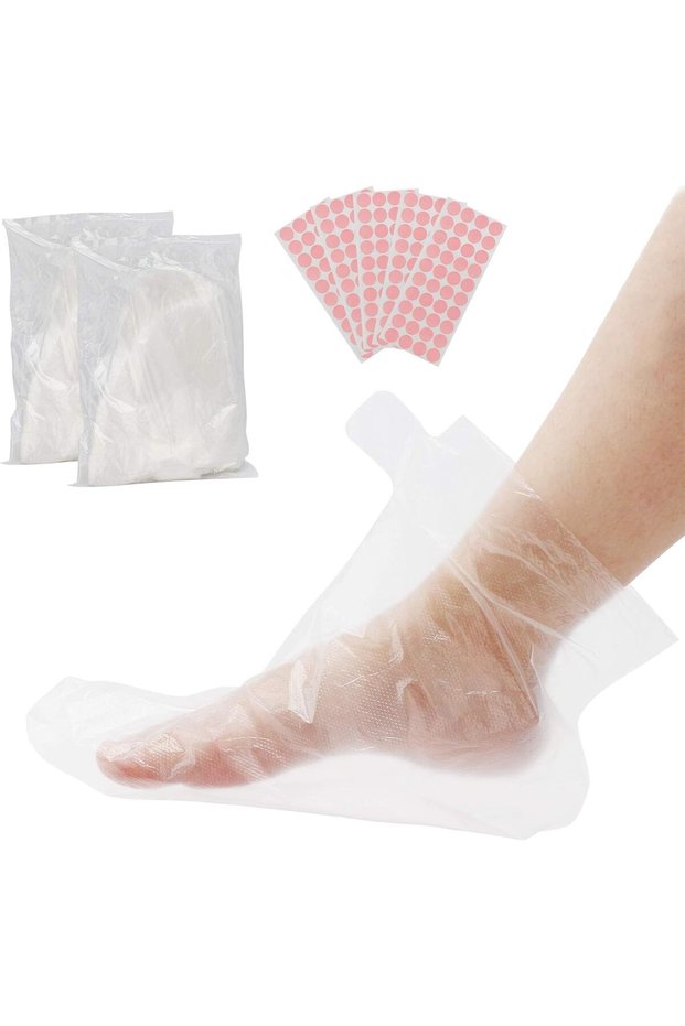 200 Counts Paraffin Bath Foot Liners with 200 Stickers