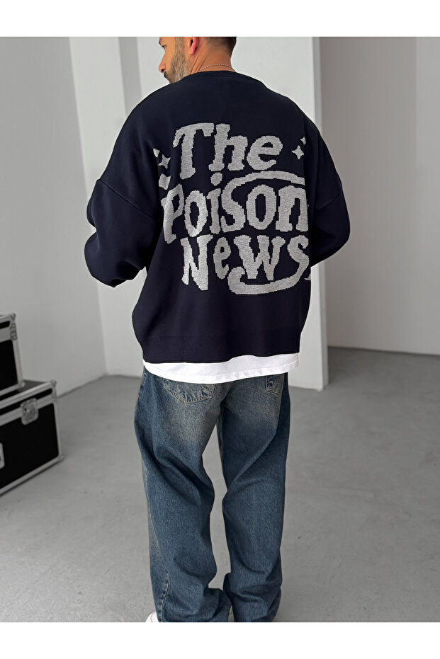 Lacivert Poison Örme Sweatshirt JJ-167 - 1