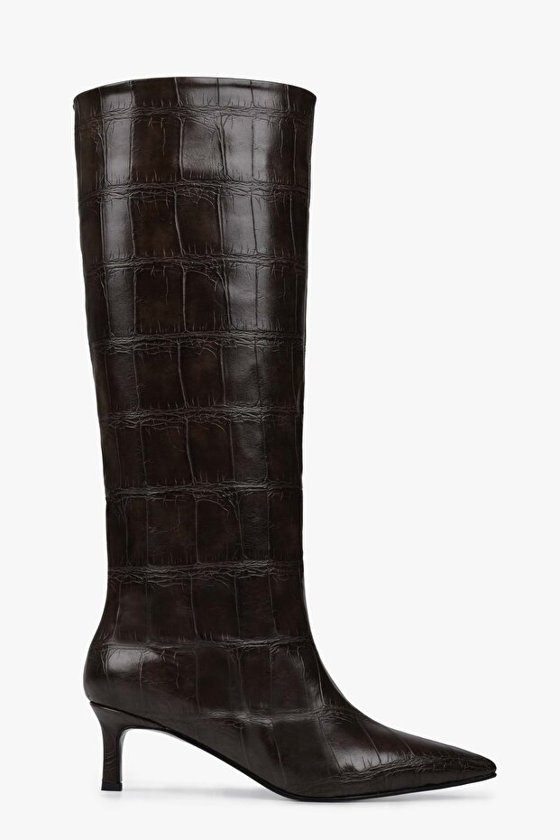 Women's Kaia Brown Crocodile Boots