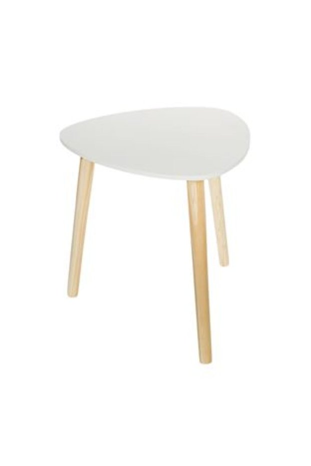 White Triangular Side Table 38.5 x 38.5 x 39 cm