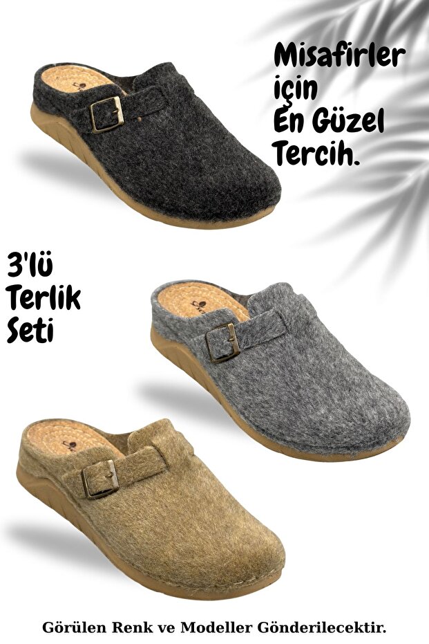 Women's House Slippers – Set of 3 Poly Sole Lightweight Sole Warm House Slippers