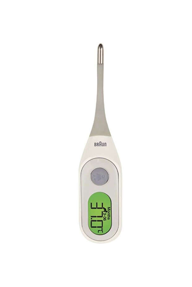 Digital thermometer with age-accurate technology, color LCD display, and 8-second rapid fever alarm - 1