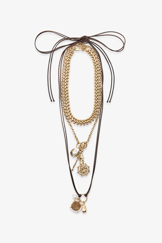 Çoklu Madalyon Charm Kolye - 1