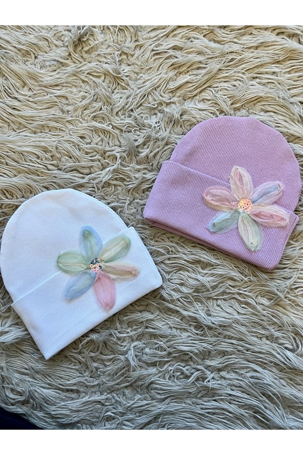 2-Pack Flexible Camisole Tulle Beret Set with Floral Details