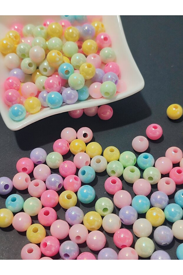 8 mm Acrylic Janjanli Beads 100 Pieces