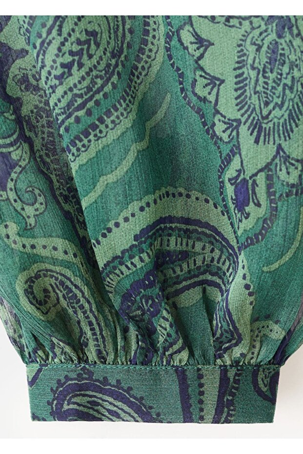 Şal desenli bluz - 6