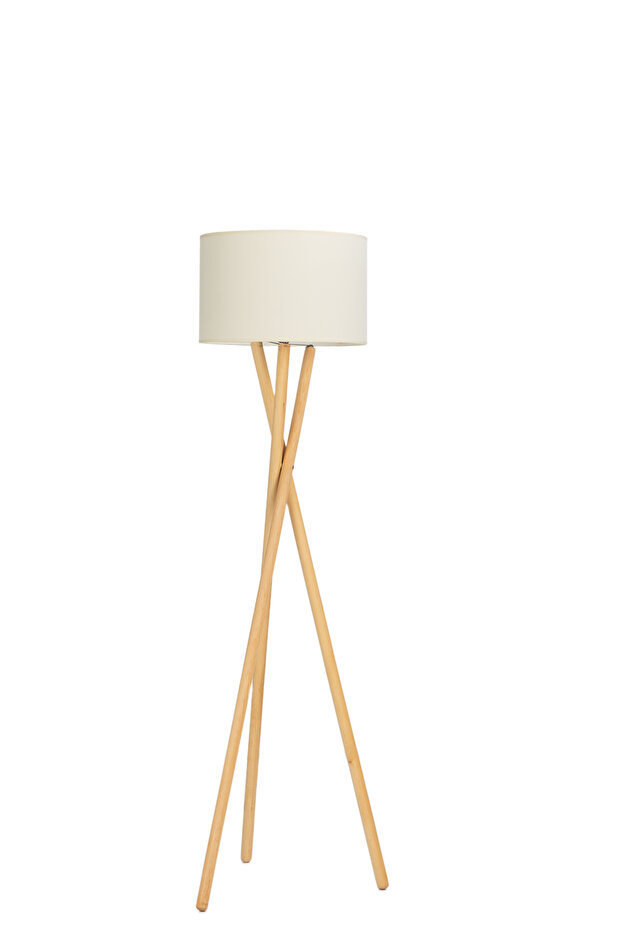 BOHEM AHŞAP AYAKLI TRİPOD KREM BAŞLIKLI LAMBADER - 3