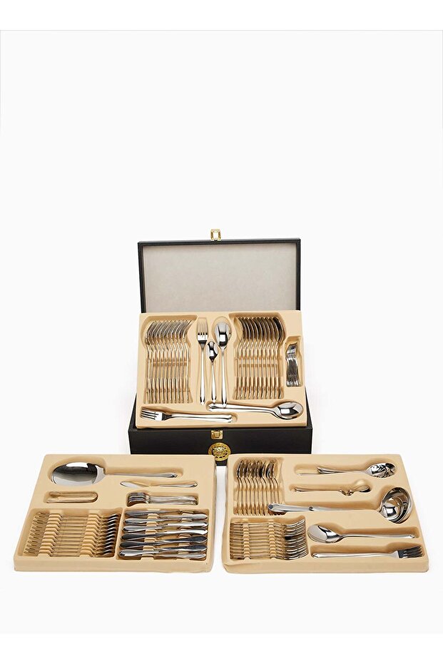 135-Piece Stainless Steel Cutlery Set Silver