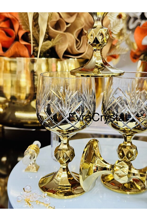 6 bohemia gold titanium pineapple model coffee side water glass 150cc